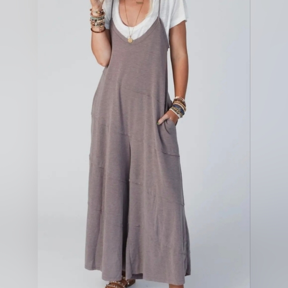#297 BOHO CHIC WIDE LEG SIDE POCKETS JUMPSUIT - Picture 11 of 15